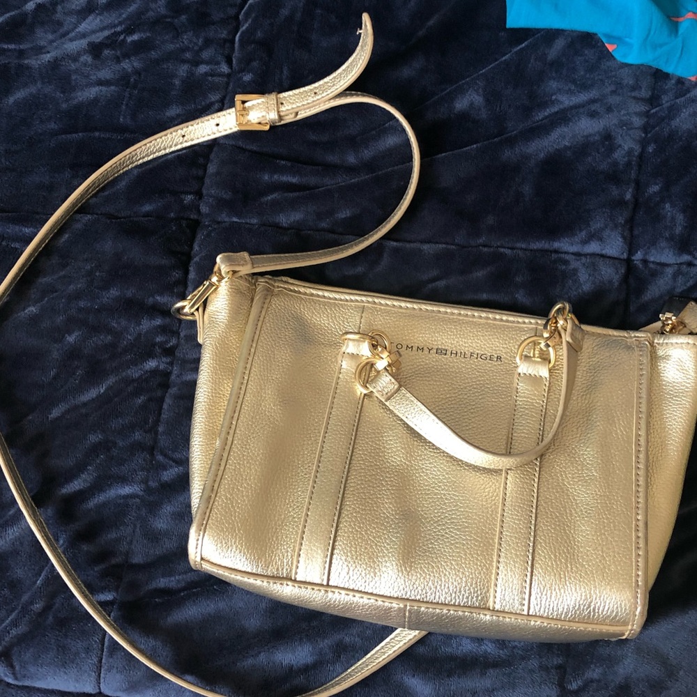 Golden Tommy Hilfiger shoulder bag